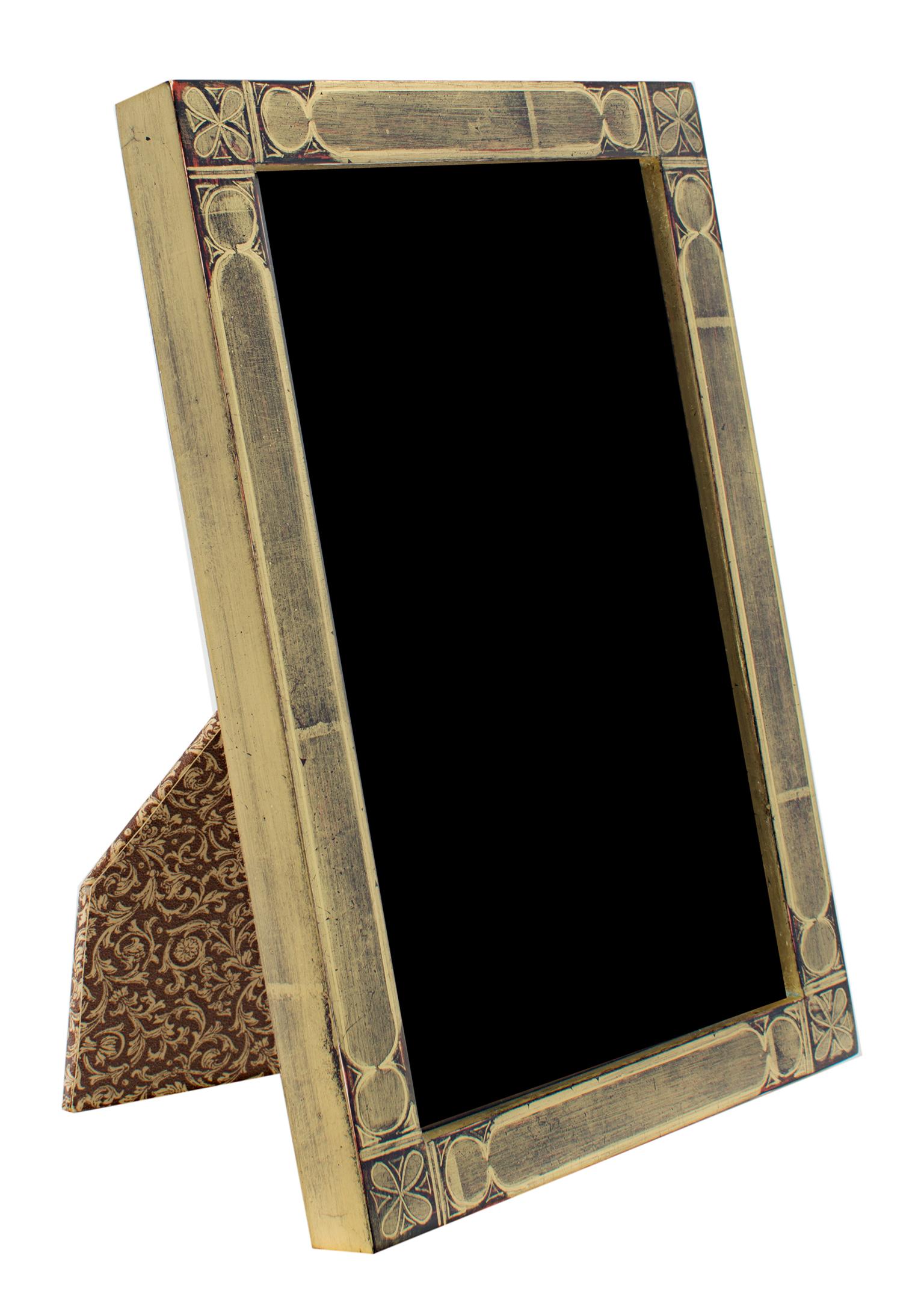 "Handmade 22K Gold Leaf Photo Frame, " Wood 4 x 6 in created in Romania