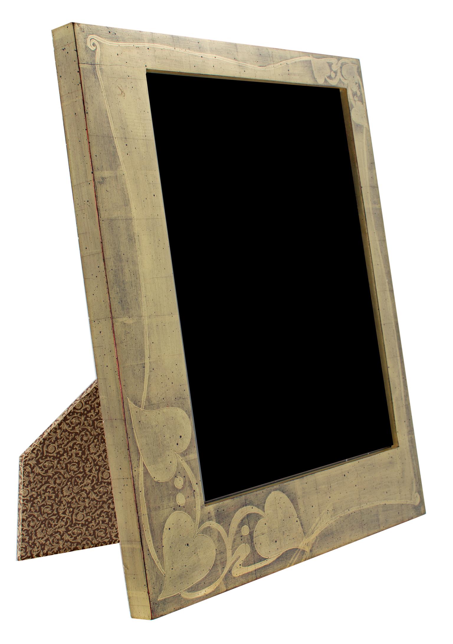 "Handmade 22K Gold Leaf Photo Frame, " Wood 8 x 10 in created in Romania - Art by Unknown