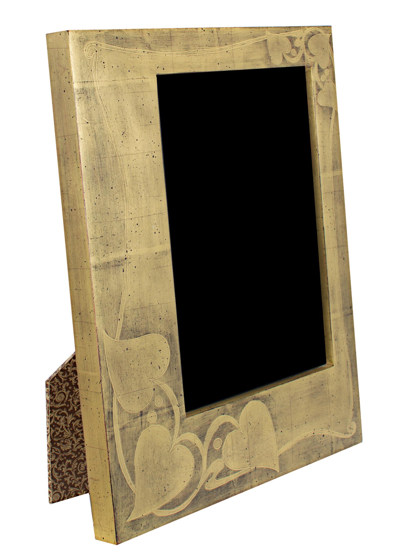 "Handmade 22K Gold Leaf Photo Frame, " Wood 5 x 7 in created in Romania