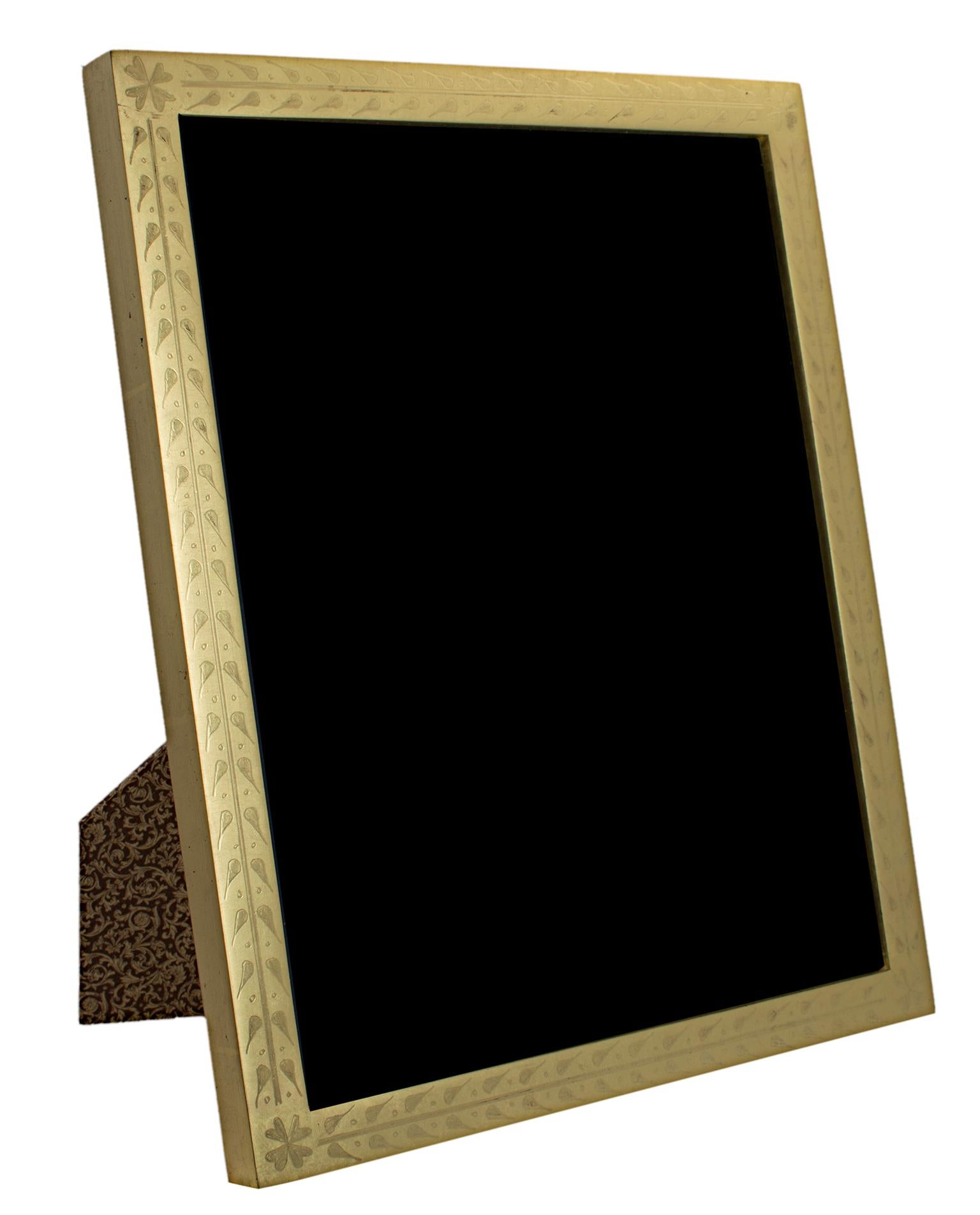 "Handmade 22K Gold Leaf Photo Frame, " Wood 8 x 10 in created in Romania - Art by Unknown