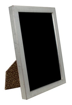 Handgefertigter Fotorahmen aus 12 Karat Weißgold mit Blattgold, "Holz 5 x 7 Zoll, hergestellt in Rumänien