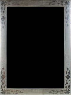 "Handmade 12K White Gold Leaf Photo Frame, " Wood 5 x 7 in created in Romania