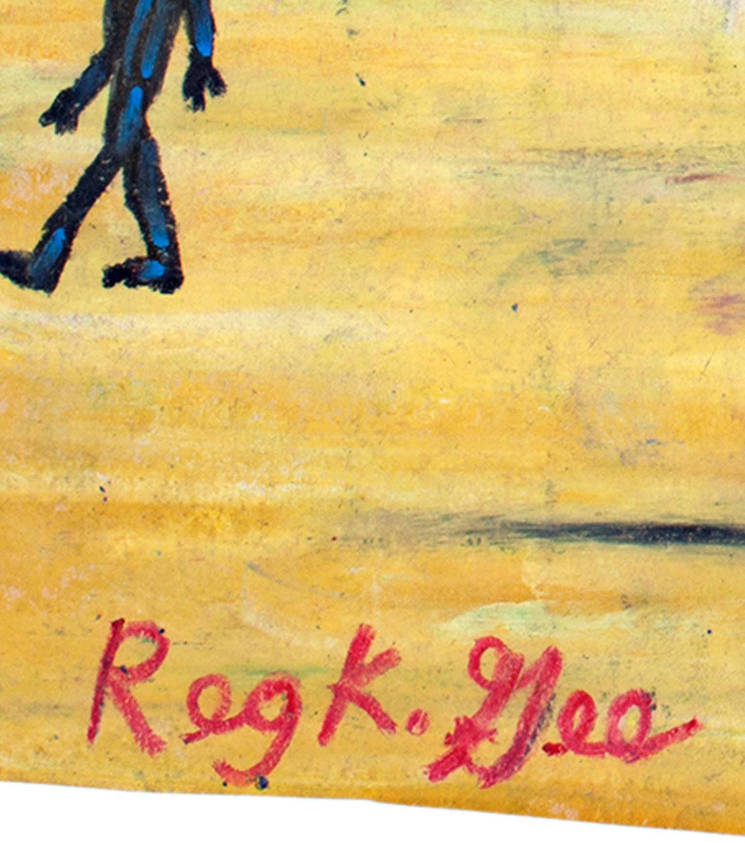 Territory, „ Oil Pastel on Grocery Bag“, signiert von Reginald K. Gee im Angebot 1