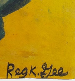 "Searching for Surround Sound, " Oil Pastel on Grocery Bag by Reginald K. Gee