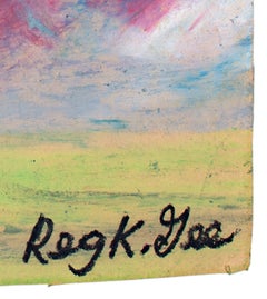 "The Plan Begins, " Oil Pastel on Grocery Bag signed by Reginald K. Gee