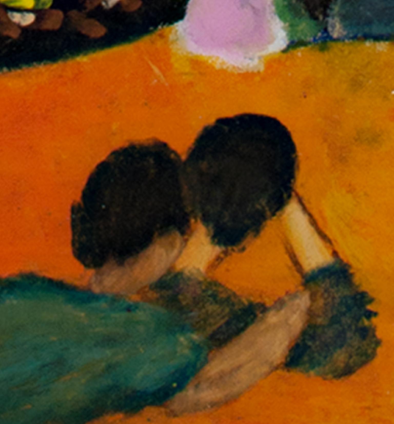 „Truth and Virtue's Room“, „ Oil Pastel on Grocery Bag“, signiert von Reginald K. Gee im Angebot 2