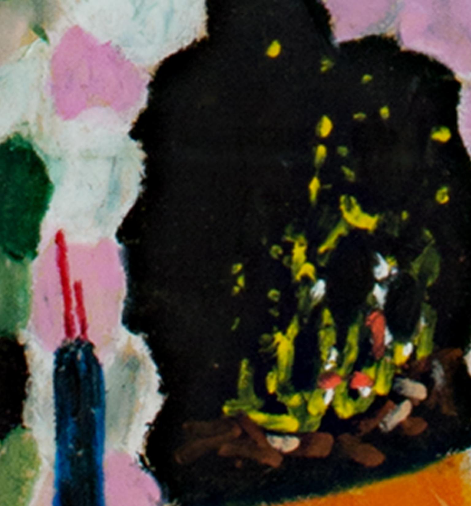 „Truth and Virtue's Room“, „ Oil Pastel on Grocery Bag“, signiert von Reginald K. Gee im Angebot 4