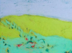 "Landscape Green, " Abstract Landscape Pastel Drawing by Sue Bartfield