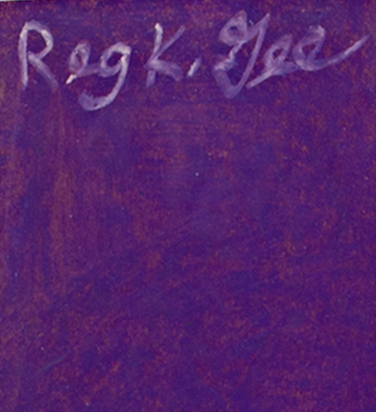 „Two citizens“, figurative Ölpastell-Geschirrtasche auf Geschirrtasche, signiert von Reginald K. Gee 1