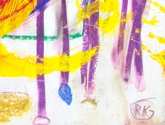 "Mouse Trap in Lions Den" Abstract Oil Pastel on Board signed by Reginald K. Gee