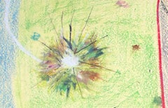 Abstraktes Ölpastell auf Hadernholz, ohne Titel, signiert von Reginald K. Gee