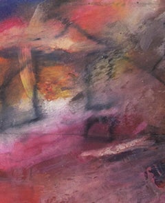 "Toonis, " Abstract Pastel Drawing on Grocery Bag signed by Reginald K. Gee