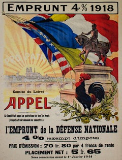 "Emprunt 4% 1918 - Appel, " Original Lithograph Poster by A. Malassinet