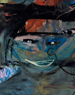 « Go Figure », portrait abstrait à l'huile au pastel signé par Reginald K. Gee