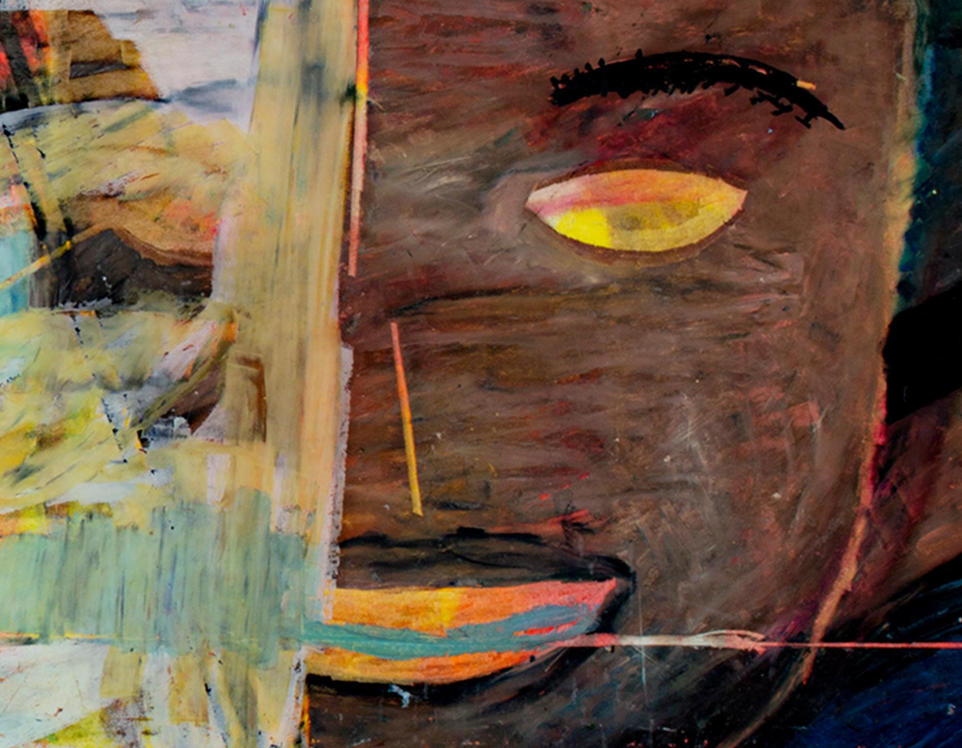 « Hand, Face with Space », Pastel d'huile signé par Reginald K. Gee en vente 3