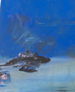 "Leg & Shoe in Blue, " Oil Pastel on Grocery Bag signed by Reginald K. Gee