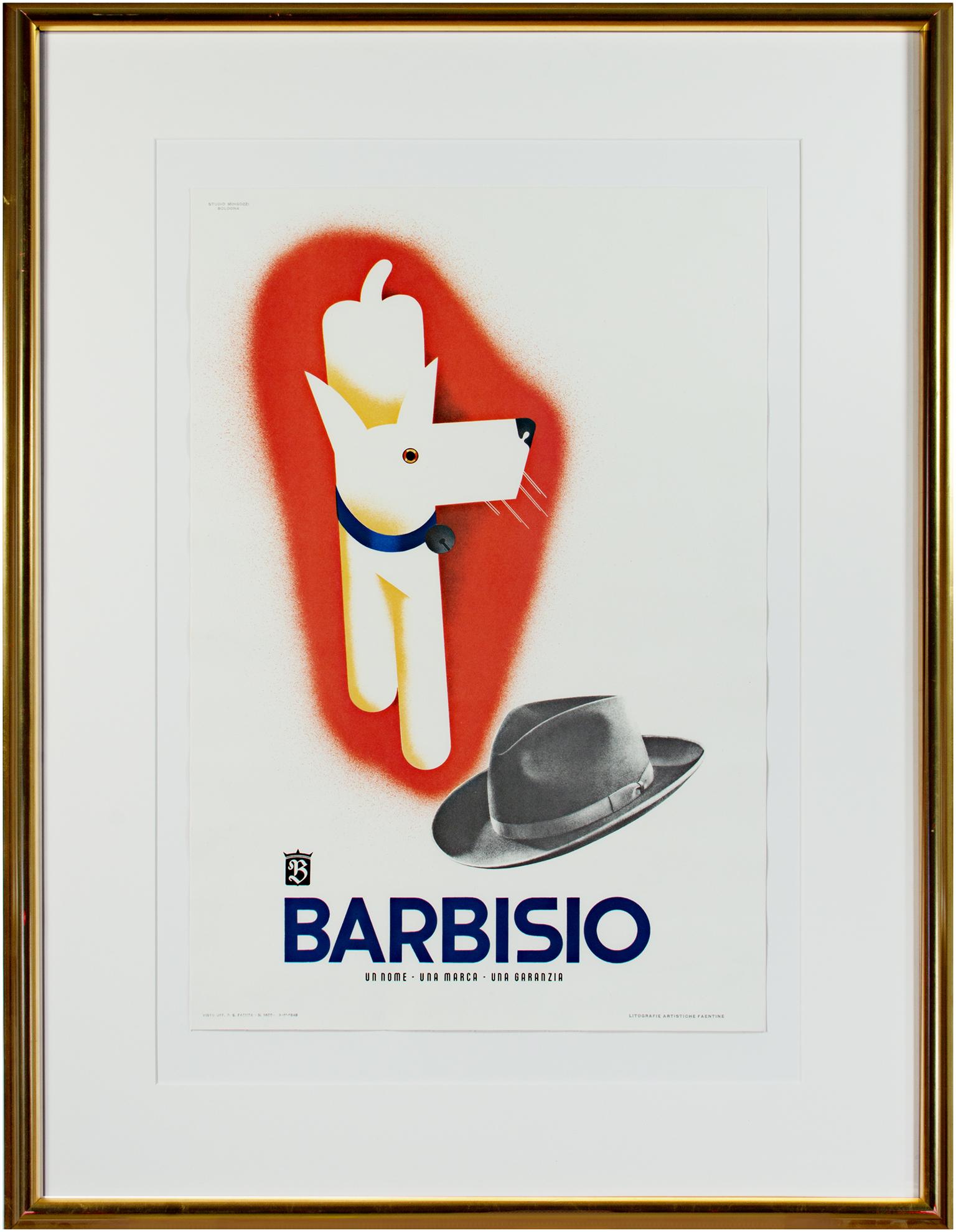 „Barbisio, Hund und Hut“ Lithographie-Plakat von Giovanni Mingozzi im Angebot 5