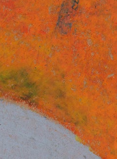 "Glower, " Pastel on Grocery Bag signed by Reginald K. Gee