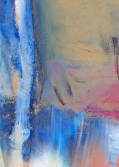 "Soft Portrait with Bolder, " Oil Pastel on Paper Bag signed by Reginald K. Gee