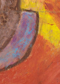 "Heavy Times, " Oil Pastel on Paper Bag signed by Reginald K. Gee