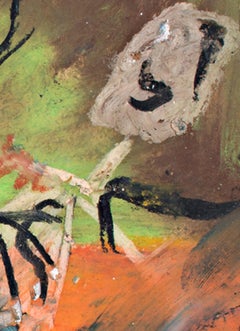 "Make A Statement, " Oil Pastel on Grocery Bag signed by Reginald K. Gee