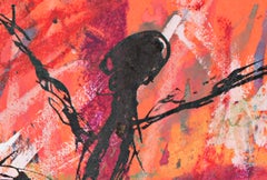 "Senza titolo", disegno a pastello a olio su carta rosa di Reginald K. Gee