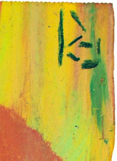 "Untitled, " Abstract Oil Pastel on a Grocery Bag signed by Reginald K. Gee