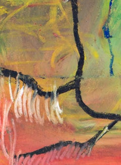 "Scena di arance di peluche", pastello a olio per interni su un sacchetto di carta di Reginald K. Gee