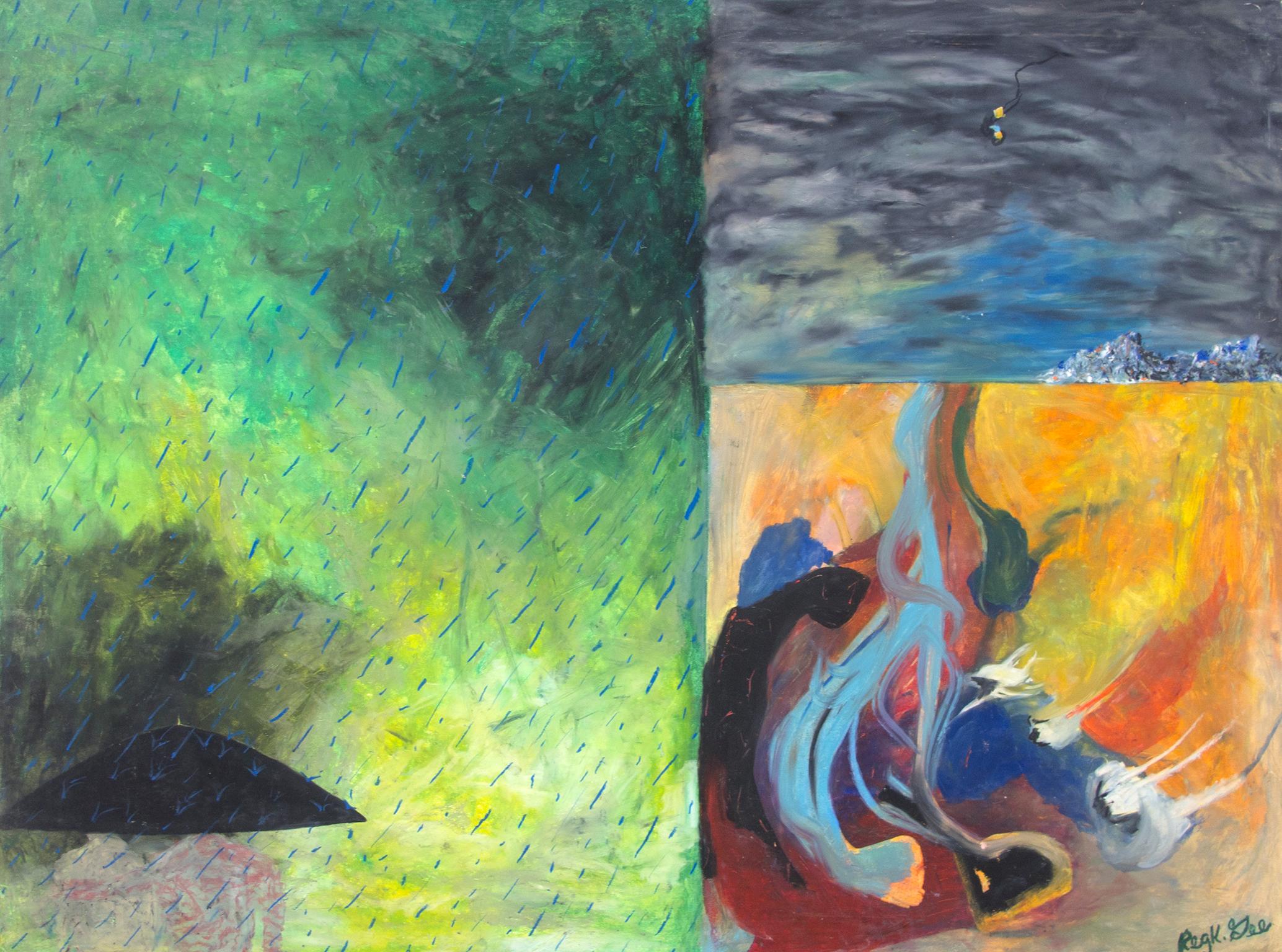 Reginald K. Gee "Looks Like a Nice Getaway Spot," Blue Landscape Oil