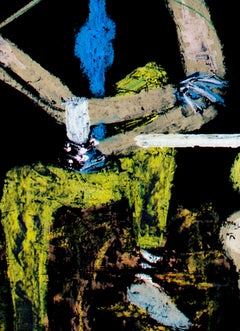 "Two of the Controlling Members, " Oil Pastel on Board signed by Reginald K. Gee