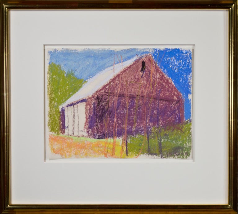 Wolf Kahn "Dark Barn with White Doors," pastel on paper by Wolf Kahn