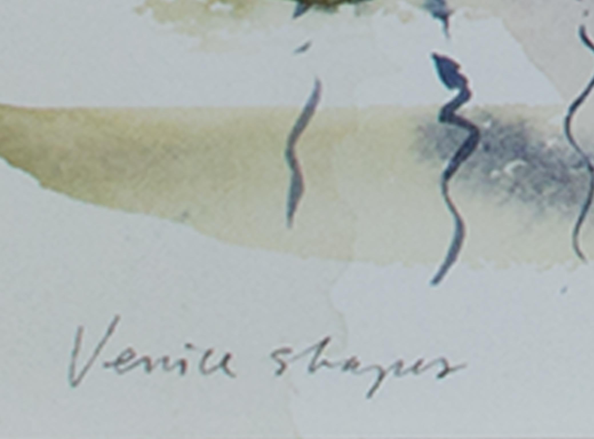 Aquarelle « Venice Shapes » sur papier d'aquarelle Kilaminjaro signée par Craig Lueck en vente 2