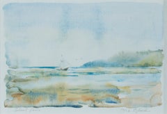 "Silent Sails", peinture à l'aquarelle de bord de mer sereine signée par Craig Lueck