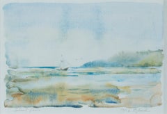 „Silent Sails“, heitere Seelandschaft, Aquarellgemälde, signiert von Craig Lueck