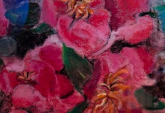 Contemporary expressionist bunte Gouache Malerei Pastell Blumen Pflanzen Wasser