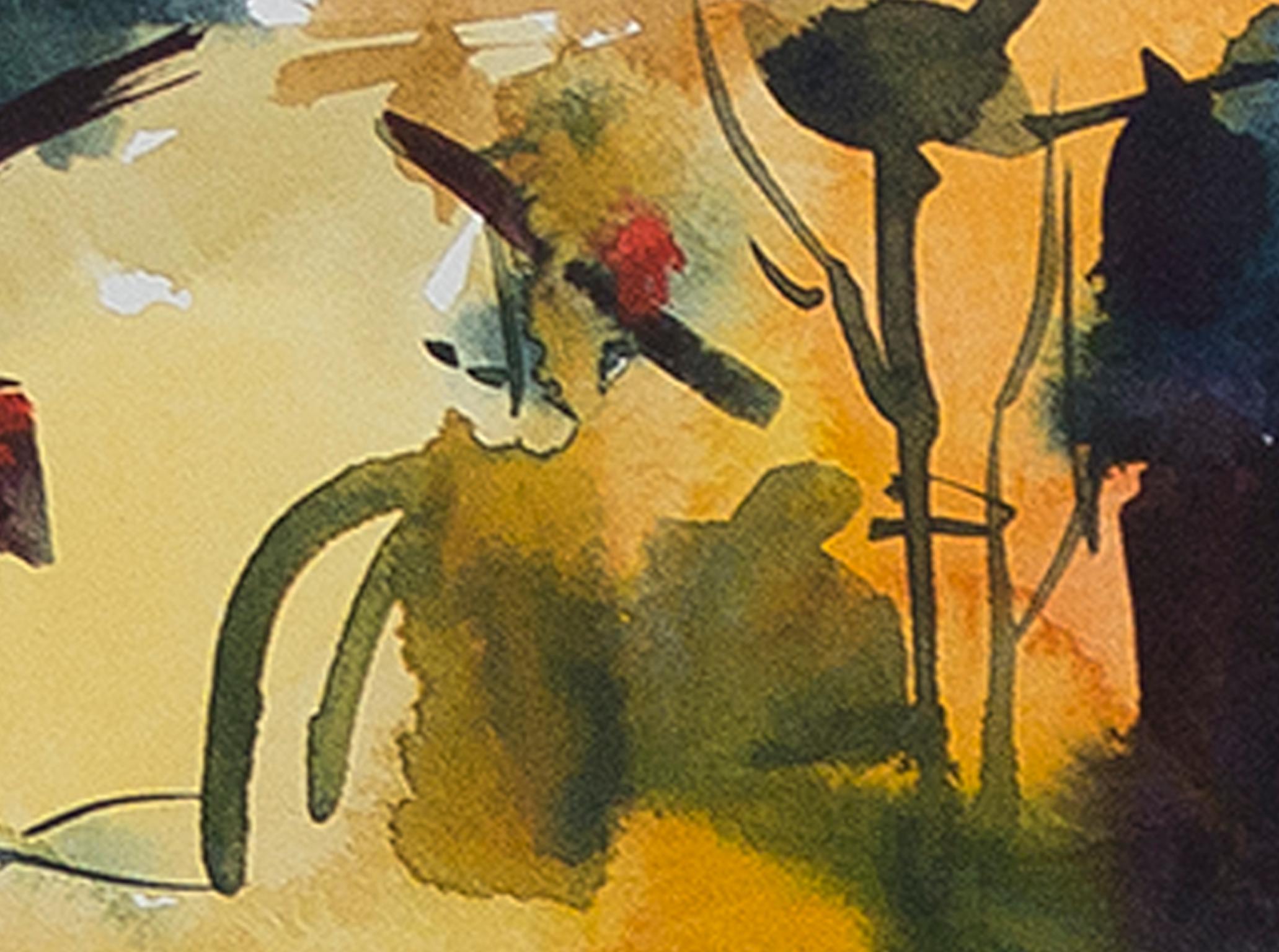 „Backyard Abstractions“, Landschaft, Aquarell auf Papier, signiert von Craig Lueck im Angebot 3