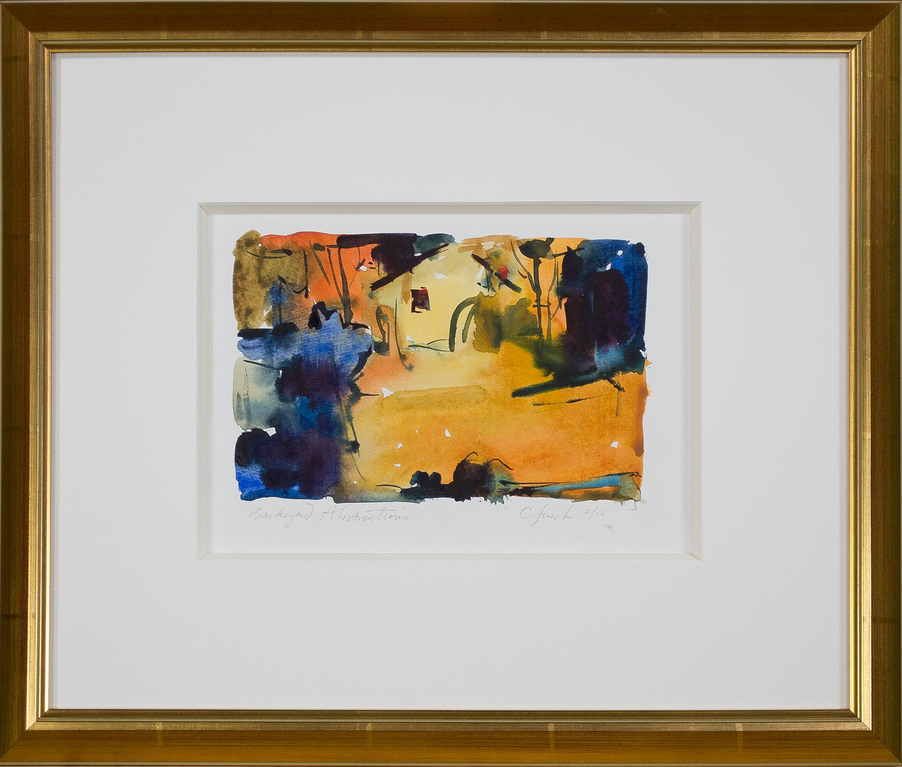 „Backyard Abstractions“, Landschaft, Aquarell auf Papier, signiert von Craig Lueck im Angebot 4