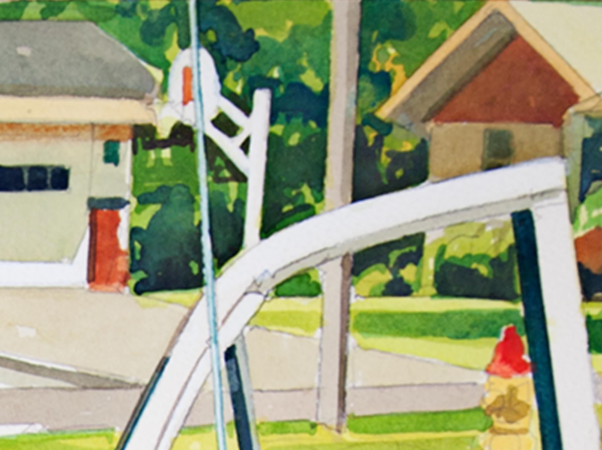 „Gelber Cadillac“, hyperrealistisches Aquarellgemälde, signiert von Bruce McCombs im Angebot 5