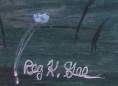 „Points Further Absent Vegetation“, Ölpastell signiert von Reginald K. Gee