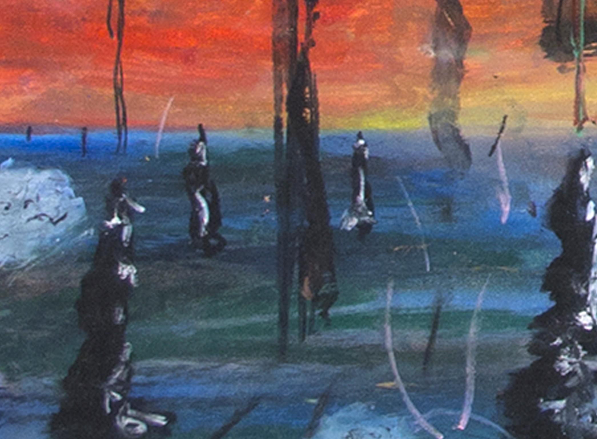 « Points Further Absent Vegetation », Pastel d'huile signé par Reginald K. Gee en vente 4