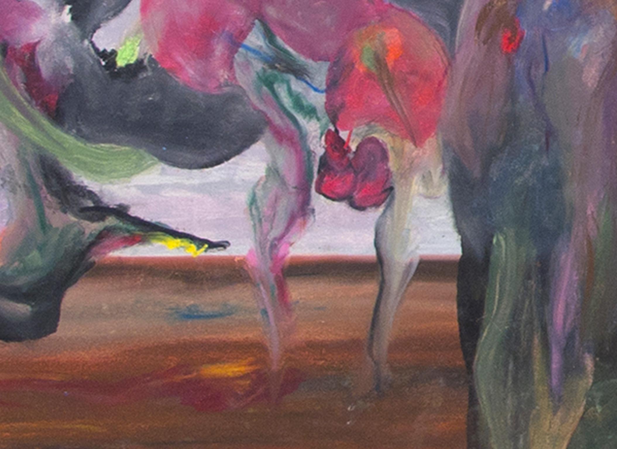 „Nourishment, Shelter, Clothing, Art,“ Surreales Ölpastell von Reginald K. Gee im Angebot 4