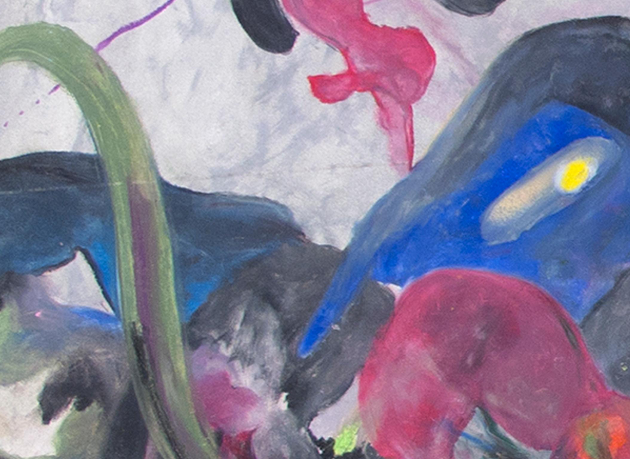 „Nourishment, Shelter, Clothing, Art,“ Surreales Ölpastell von Reginald K. Gee im Angebot 3