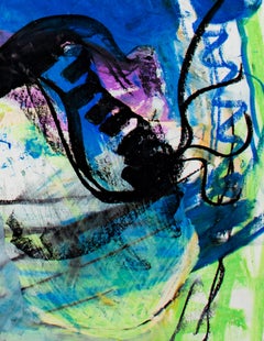 "Senza titolo", pastello astratto a olio su tavola di Reginald K. Gee