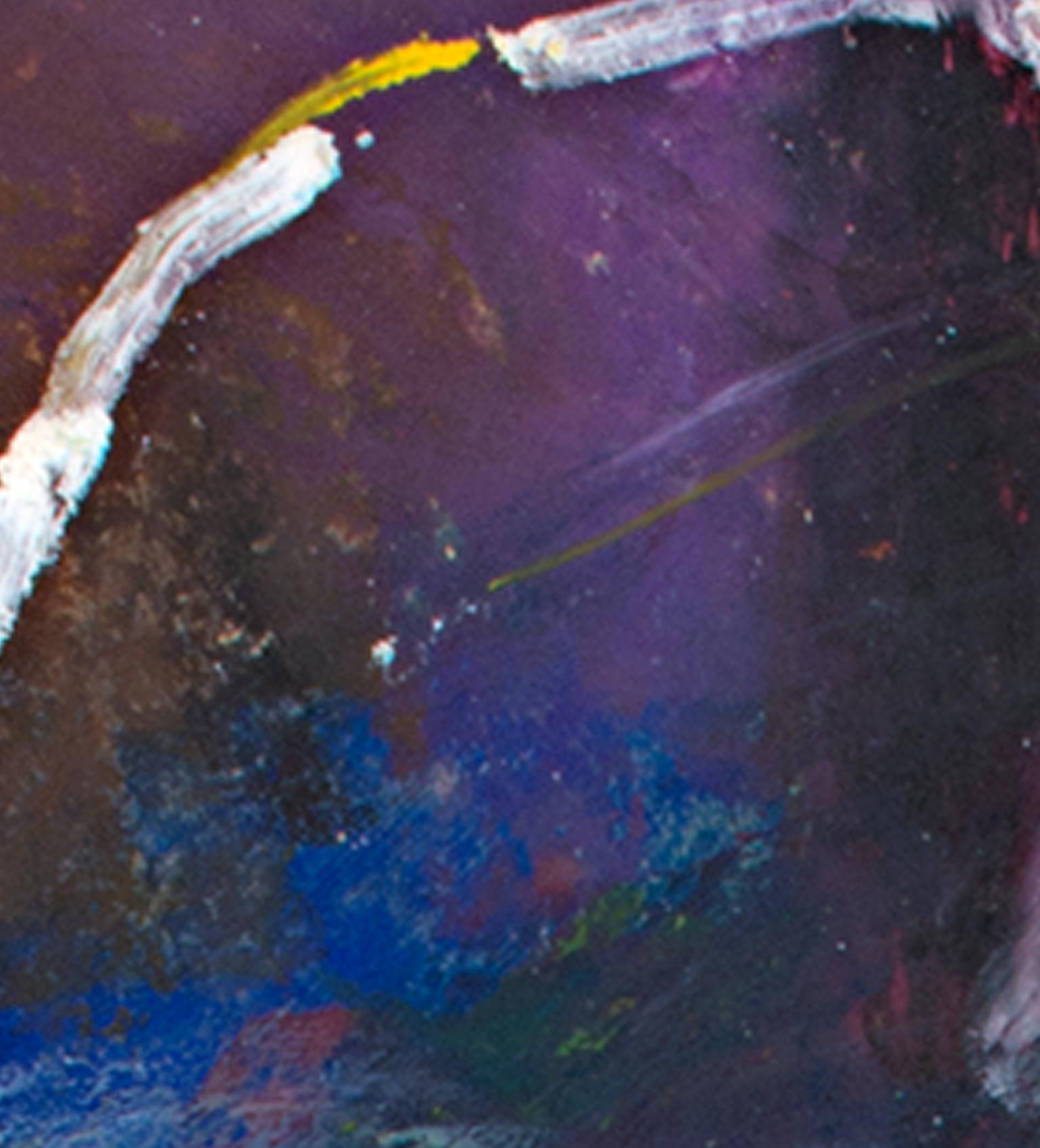 « The Extrovert, Aura », peinture abstraite à l'huile au pastel sur sac de cuisine de Reginald K. Gee en vente 3