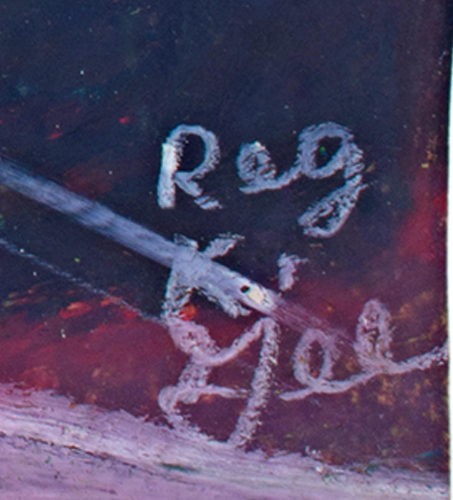 « The Extrovert, Aura », peinture abstraite à l'huile au pastel sur sac de cuisine de Reginald K. Gee en vente 1