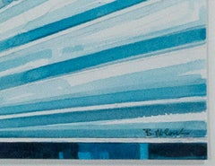 Aquarelle contemporaine photoréaliste enseigne néon colorée texte rétro signé