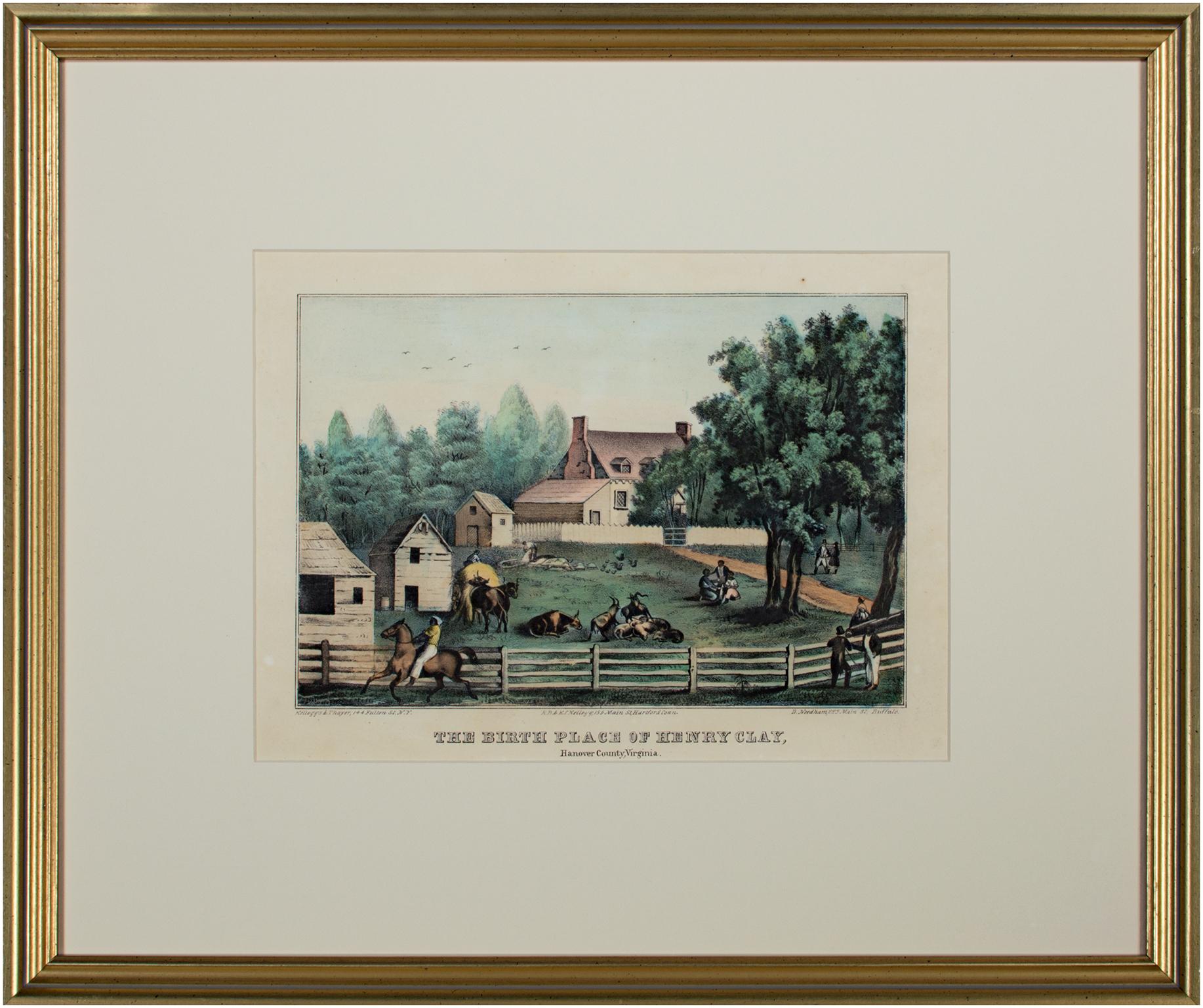 „Birthplace of Henry Clay, Hanover County, VA,“ Lithographie von Kelloggs & Thayer im Angebot 4