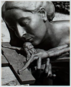 Retro "Milano, Italia, " Crucifix Photo Silver Gelatin Print signed by Philip Krejcarek