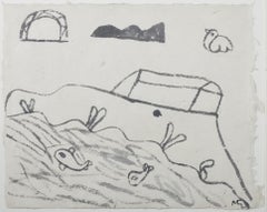 "Land, Sea & Sky, " Ink on Handmade Paper signed by Miguel Castro Leñero