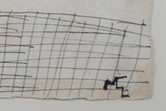 "Dog & Horse in Landscape on Mountain Top, " Ink on Paper by Miguel Castro Leñero